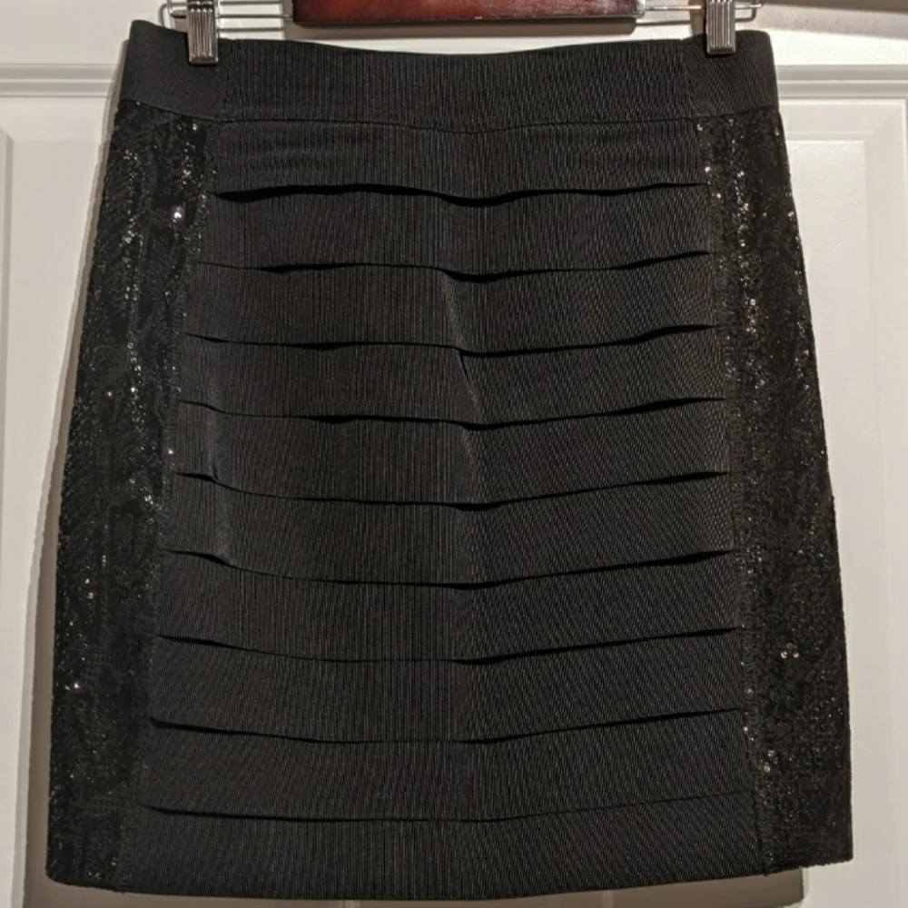 Tory Burch Black Antiscia Sequin Side Bandage Bodycon Skirt - NWOT - Size M